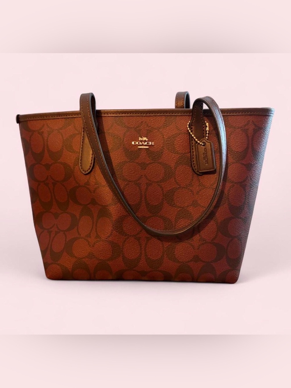 Coach Small City Tote Signature Canvas